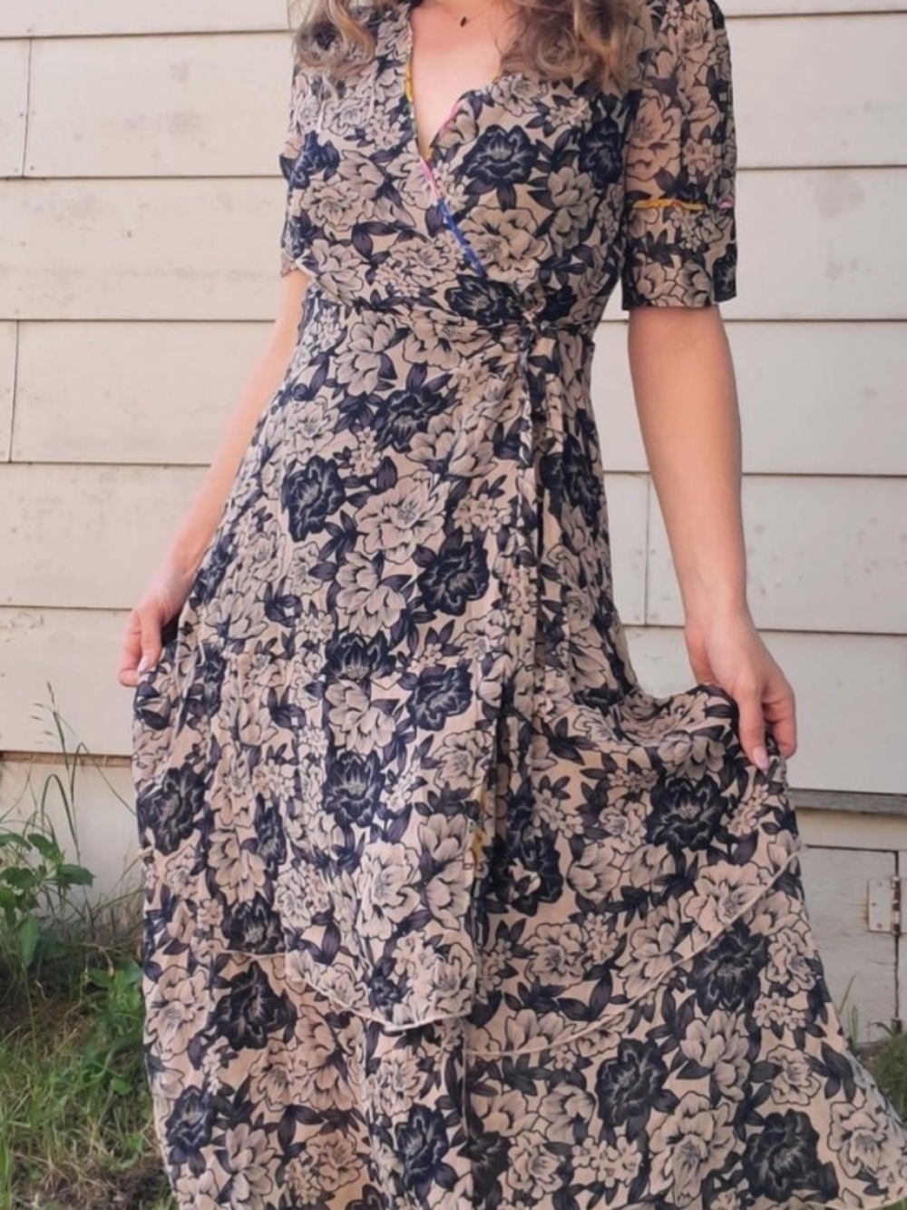 Johnny Was Jade Floral Print Wrap Dress